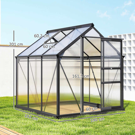 Greenhouse 3.65m², Aluminum Frame, UV-Resistant Panels
