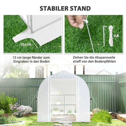 Large film greenhouse, 3x2x2m, UV resistant, roll-up sides