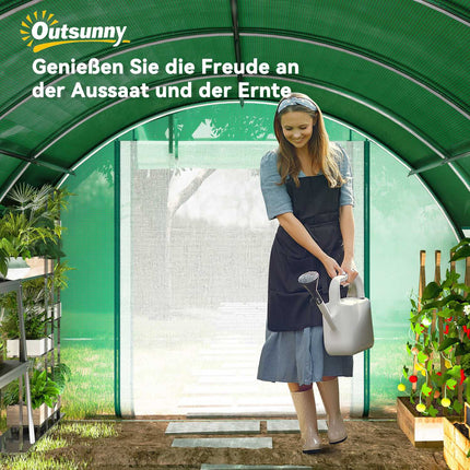 Greenhouse 6x3x2m with UV-resistant film, 12 windows