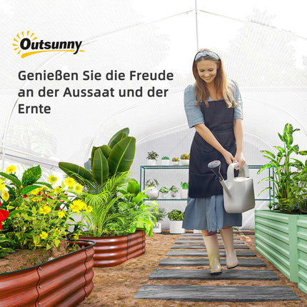 UV-resistant 6x3x2m Greenhouse, Roll-Up Sides, Steel Frame