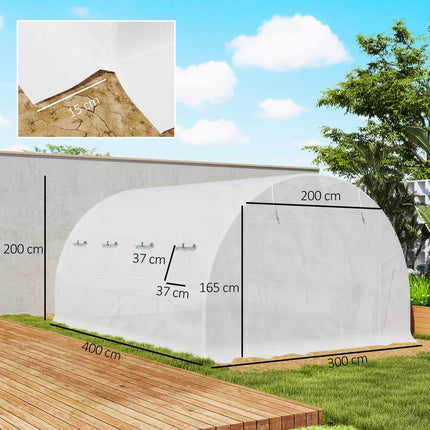 Greenhouse Cover, Weather-Resistant, 400x300x200 cm, PE Material