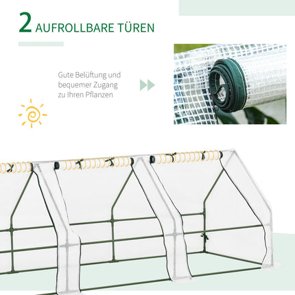 Greenhouse cold frame for tomatoes, 270x90x90 cm, White