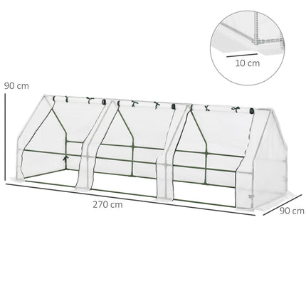 Greenhouse cold frame for tomatoes, 270x90x90 cm, White