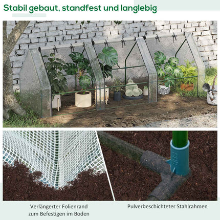 Greenhouse cold frame for tomatoes, 270x90x90 cm, White