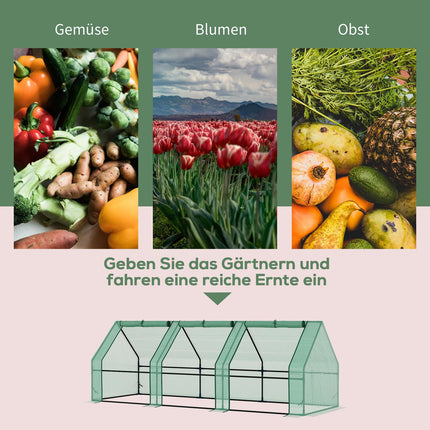 Greenhouse Cold frame for Garden & Balcony, 270x90x90 cm, Green
