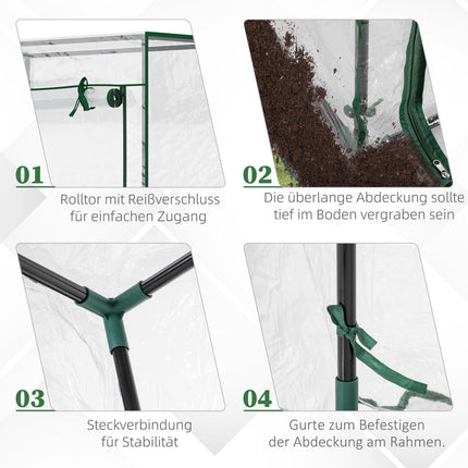 Greenhouse tomato house, RollUp door, 100x50x150 cm