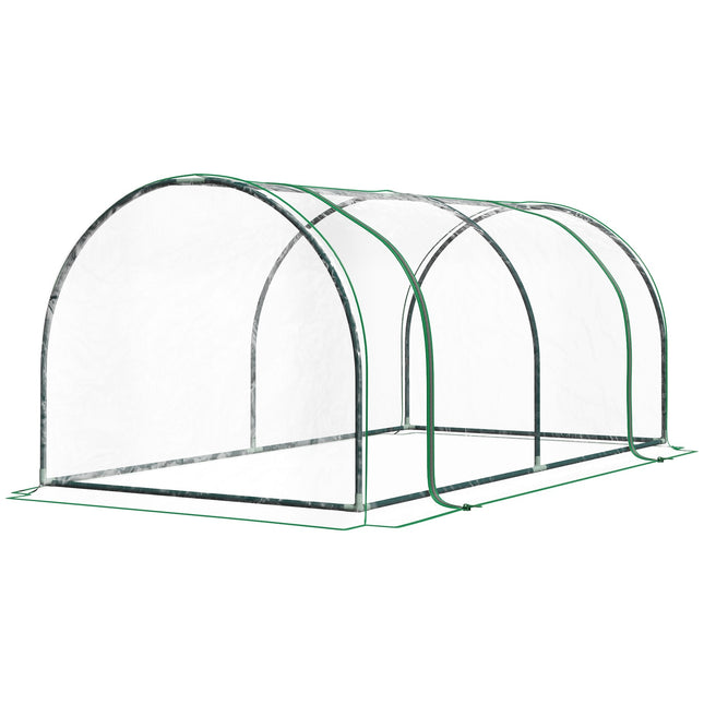 Cold frame Greenhouse with Door, Steel PVC, 200x100x80 cm
