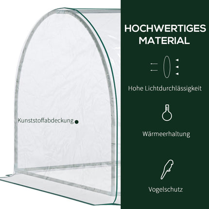 Greenhouse in steel PVC with door - 250x100x80cm cold frame