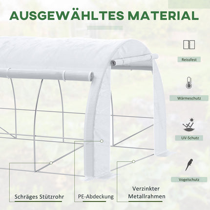 UV-protected greenhouse film, 3.97x3.02x2m, windproof, white