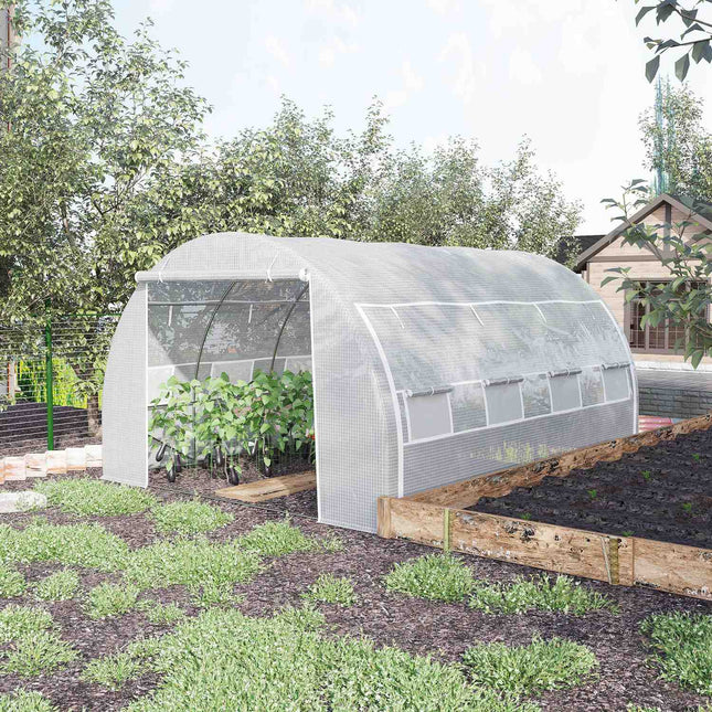 UV-protected greenhouse film, 3.97x3.02x2m, windproof, white