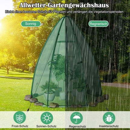 Greenhouse garden greenhouse with all-weather PE cover 160 x 160 x 183 cm green