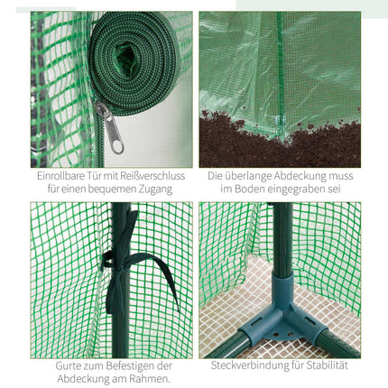 Greenhouse for plants with roller door, 100x50x150 cm