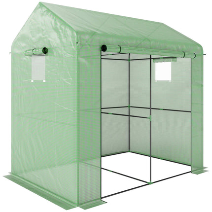 Greenhouse with Roll-Up Door, 200 x 200 x 140 cm, Green