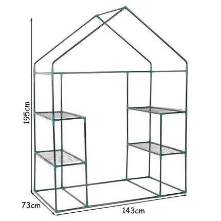 Greenhouse with Shelves, PVC Cover, 143 x 73 x 195 cm