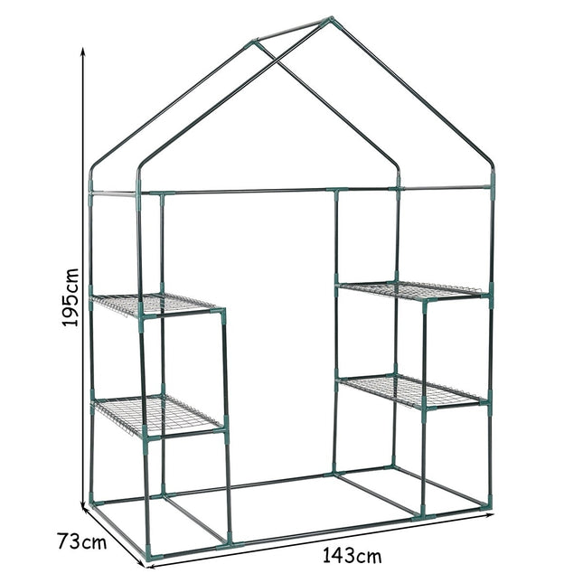 Greenhouse with Shelves, PVC Cover, 143 x 73 x 195 cm