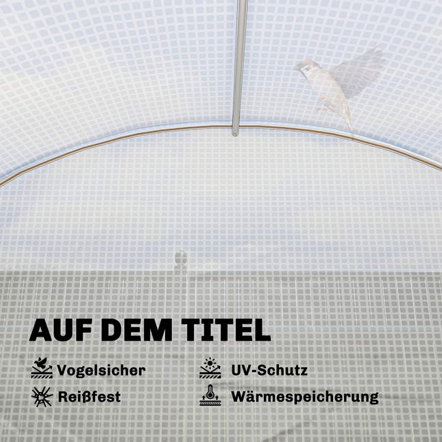 Greenhouse with Shelves, Roll-Up Door, 6 Mesh Windows