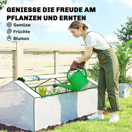 Greenhouse with Windows, PE Cover, 180 x 90 x 70 cm, White