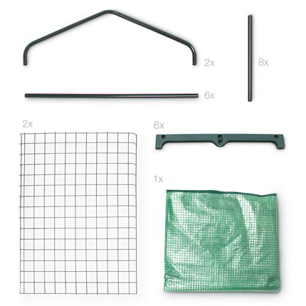 Greenhouse with net-reinforced PE foil