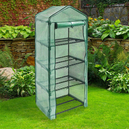 Greenhouse with net-reinforced PE foil