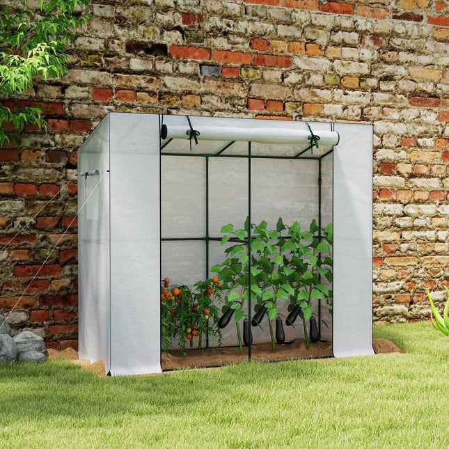 Winterproof Steel greenhouse with roller door, UV protection 200x76x170cm