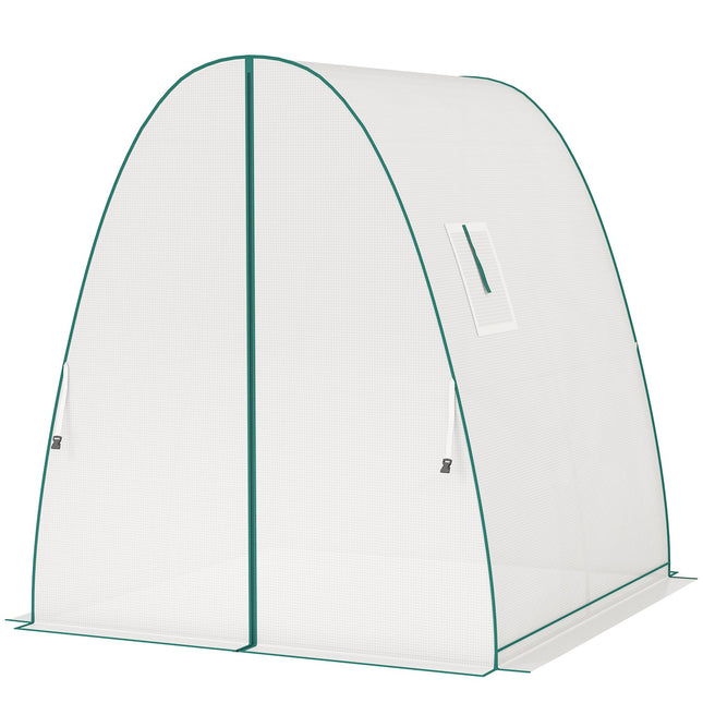Winterproof Steel Greenhouse, Roller Door & Window, 180x180x200 cm