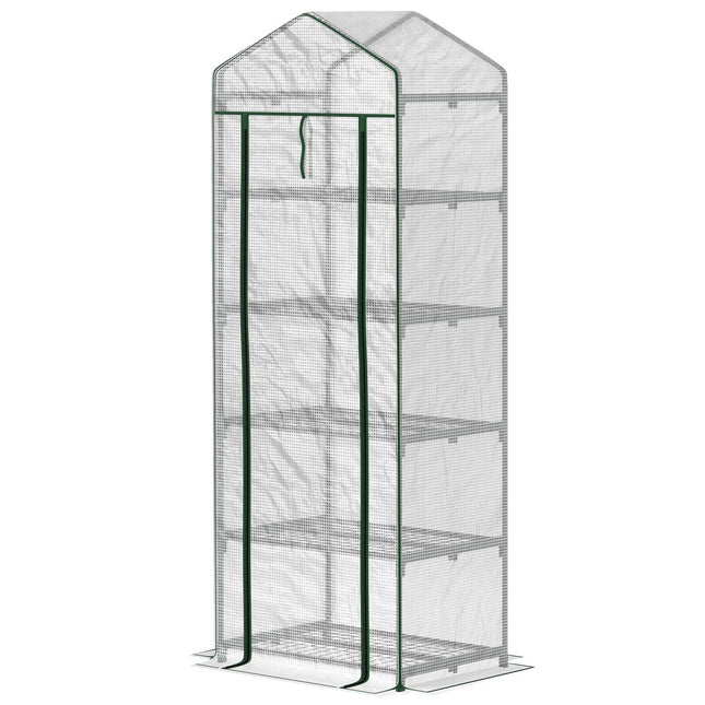 Winter-proof steel greenhouse with shelves for balcony, 69x49x193 cm