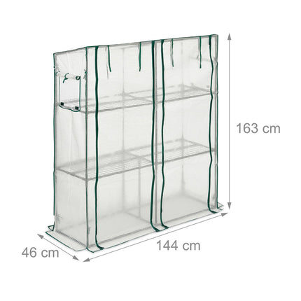 Greenhouse with shelves