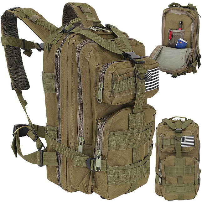 Green small tourist backpack 23243