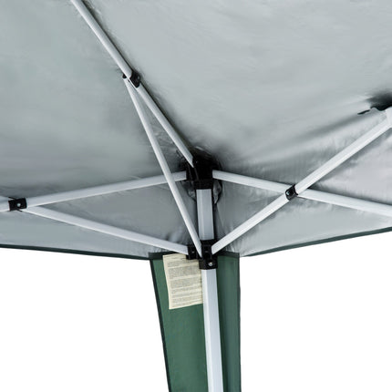 Green steel folding pavilion tent with carrying bag 2.4x2.4M