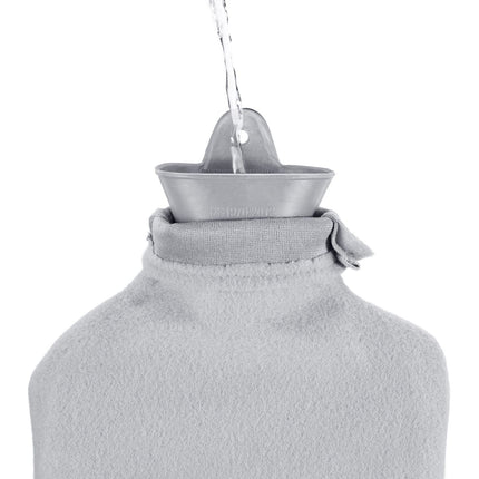 Grey 2L Hot Water Bottle with Cover for Adults & Kids