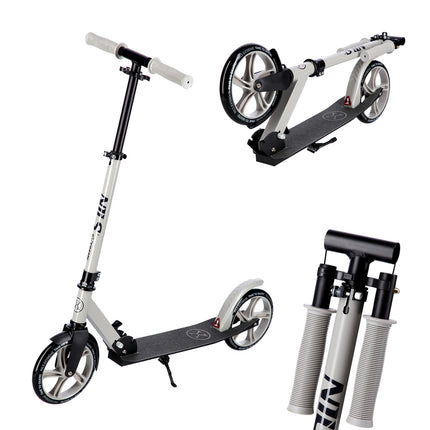Grey Kick Scooter, Foldable, Adjustable Height