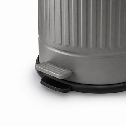 Grey Retro Pedal Bin, 20L, Soft-Close, Kitchen/Office