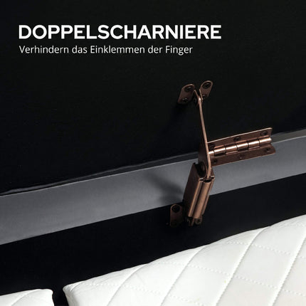 Grey Velvet Storage Bench with Gold Legs, 72L Capacity