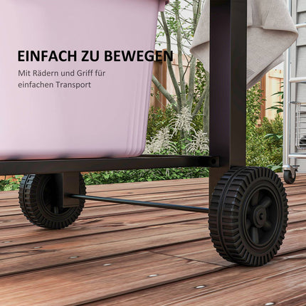 Charcoal BBQ Grill trolley, black stainless steel, 113x65x108 cm