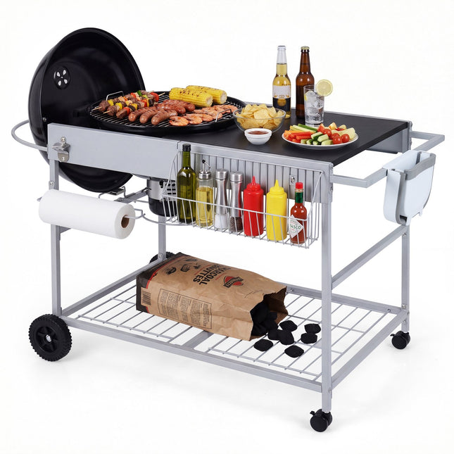 Grill Cart Table for 18–22 Inch Kettle Grills, Wheels