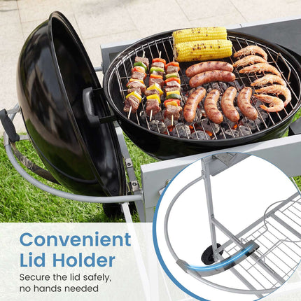 Grill Cart Table for 18–22 Inch Kettle Grills, Wheels