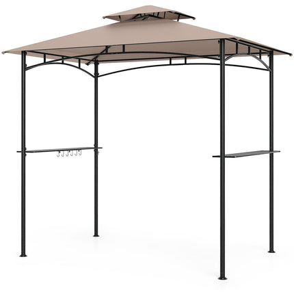 Grill Gazebo 8 x 5 Ft, Metal Frame, 2 Shelves, 6 Hooks