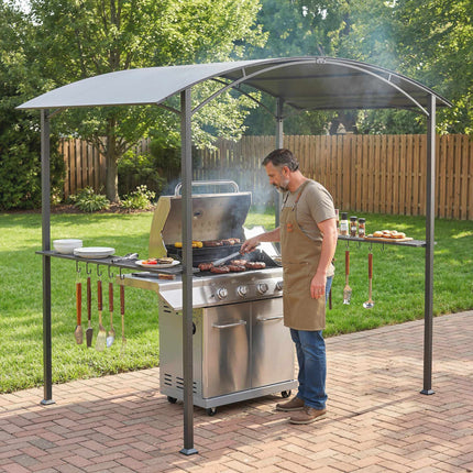 Grill Pavilion 245x152 cm, Fireproof Roof, Steel Frame