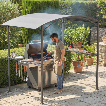 Grill Pavilion 245x152 cm, Fireproof Roof, Steel Frame