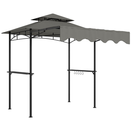Grill Pavilion with Adjustable Canopy and Shelves