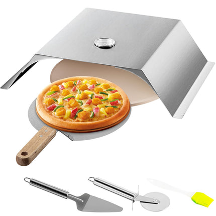 Grill Pizza Oven Kit for 22-Inch Grills, 13-Inch Stone