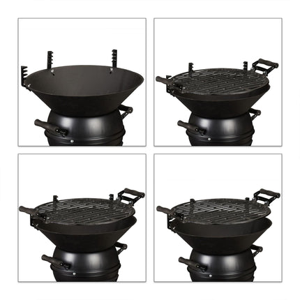Grill barrel in cast iron