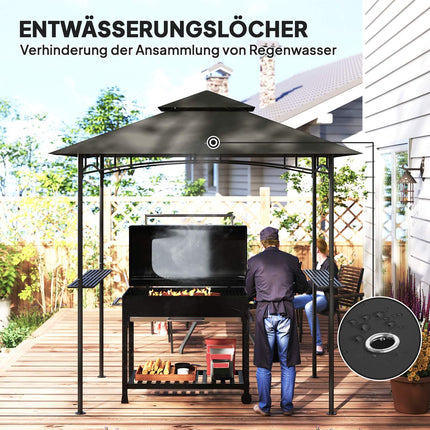 Grill pavilion with LED, water-repellent, UV protection