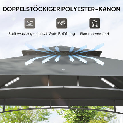 Grill pavilion with LED, water-repellent, UV protection