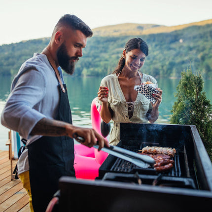 Grill tongs in stainless steel