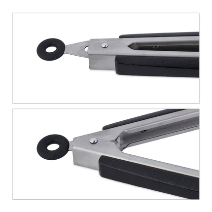 Grill tongs in stainless steel