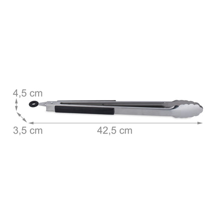 Grill tongs in stainless steel