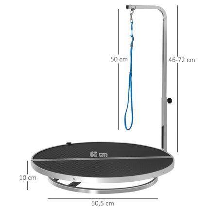 Trim table – Rotating, non-slip surface, adjustable arm