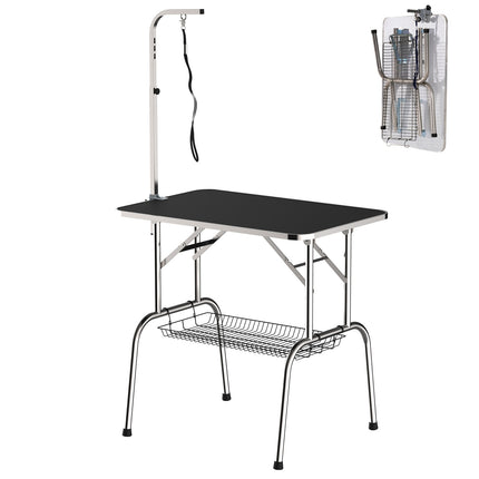 Folding changing table in stainless steel, adjustable height