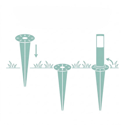 Ground Anchors for Garden Lights, Set of 4, Anthracite